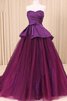 Reißverschluss Spitze Sweep Zug Duchesse-Linie bodenlanges Quinceanera Kleid mit Bordüre - 1