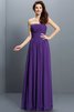 Prinzessin A Linie Plissiertes Bodenlanges Brautjungfernkleid aus Chiffon - 24