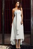 Robe demoiselle d'honneur bref de bustier asymétrique manche nulle avec chiffon - 16
