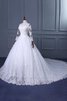 Spaghetti Träger Bateau Tüll Duchesse-Linie Brautkleid mit Applikation mit Bordüre - 2
