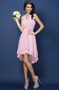 Reißverschluss A Linie Prinzessin Plissiertes Brautjungfernkleid aus Chiffon - 24