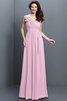 Robe demoiselle d'honneur plissage longue jusqu'au sol de col en v avec chiffon - 22