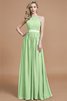 Robe demoiselle d'honneur manche nulle avec zip ruché jusqu'au sol en chiffon - 32