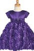 Robe de cortège enfant avec nœud encolure ronde avec fleurs avec manche courte - 2