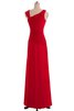 Ärmellos a linie vorne geschlitztes Chiffon prächtiges Brautjungfernkleid mit Bordüre - 8