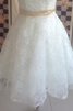 Plissiertes Reißverschluss Spitze Brautkleid mit Schleife mit Bordüre - 5