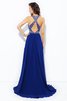 Perlenbesetztes Schaufel-Ausschnitt Ärmelloses Anständiges Formelles Abendkleid - 2