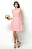 Robe demoiselle d'honneur naturel bref de col haut ligne a de princesse - 21