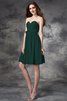 Robe demoiselle d'honneur naturel courte ligne a col en forme de cœur en chiffon - 9