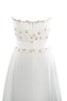 Abito da Sposa Lungo Pudica Coda A Strascico Corto Semplice Cuore in Chiffon con Cristino - 7