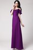 Ärmelloses Normale Taille Chiffon Bodenlanges Anständiges Brautjungfernkleid - 14