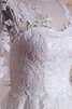 Abito da Sposa Cerniera in Raso in Tulle con Maniche Lunghe Sotto Ginocchio con Bottone - 3