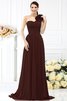 Robe demoiselle d'honneur plissage avec fleurs avec chiffon ligne a au drapée - 7