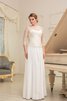 Vestido de Novia de Corte-A de Hasta el suelo de Barco de Encaje Adorno - 1