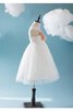 Abito da Cerimonia Bambini Senza Maniche alta vita in Tulle con Fiore radiosa con Increspature - 3