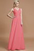 Robe demoiselle d'honneur naturel ligne a de col en v de princesse en chiffon - 33