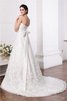 Robe de mariée cordon ligne a manche nulle avec ruban de traîne mi-longue - 2