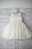 Robe de cortège enfant naturel encolure ronde de princesse avec zip ligne a - 3