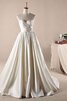 Abito da Sposa in pizzo con Increspature radiosa A Terra A-Line con Perline - 2