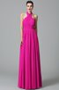 Robe demoiselle d'honneur a-ligne de princesse de lotus de dos nu avec chiffon - 11