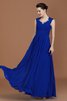 Engelhaft Chiffon Herz-Ausschnitt A-Line Bodenlanges Brautjungfernkleid - 1