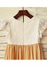Prinzessin Reißverschluss Bodenlanges Blumenmädchenkleid mit Blume aus Chiffon - 4