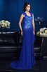 Chiffon A-Linie Prinzessin Brautmutterkleid mit V-Ausschnitt mit Applikation - 3