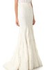 Robe de mariée long col en forme de cœur ceinture avec perle manche nulle - 4