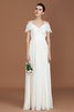 Gute Qualität Gerüschtes A-Linie V-Ausschnitt Prinzessin Brautjungfernkleid - 3
