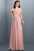 Ärmellos Prinzessin Anständiges Brautjungfernkleid aus Chiffon mit Drapierung - 20