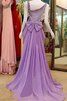 Ärmellos A-Line Perlenbesetztes Schmetterlingsknoten glamouröses Abendkleid - 2
