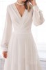 Abito da sposa a-line a terra semplice attraente in chiffon con maniche lunghe - 3