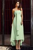 Robe demoiselle d'honneur bref de bustier asymétrique manche nulle avec chiffon - 26