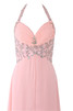Robe de soirée naturel bustier de plissé ligne a avec sans manches avec cristal - 2