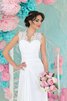 Informal&Casual Vestido de Novia de Drapeado de Largo de Cola Barriba de Sin mangas - 1