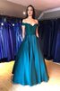 Gute Qualität Normale Taille Satin Ballkleid ohne Träger mit Spitze - 2
