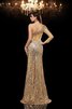 Robe de soirée longue mode avec perle en tissu pailleté d'épaule asymétrique - 2