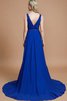 Normale Taille Sweep train Chiffon Prinzessin Brautjungfernkleid mit V-Ausschnitt - 35
