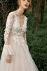 Robe de mariée en tulle jusqu'au sol avec manche longue spécial salle interne - 5