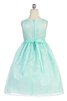 Robe de cortège enfant avec ruban avec fleurs longueur mollet manche nulle encolure ronde - 3