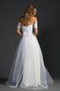 Robe de mariée informel moderne d'epaule ajourée a plage décolleté dans le dos - 4