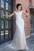 Robe de mariée simple longue appliques de sirène fermeutre eclair - 1