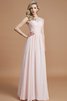 Robe demoiselle d'honneur de col bateau de princesse avec chiffon a-ligne ruché - 5