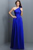 Robe demoiselle d'honneur longue de princesse en chiffon avec fronce manche nulle - 24