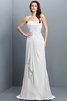 Ärmelloses Chiffon Sweep train Brautjungfernkleid mit Rücken Schnürung mit Plissierungen - 29