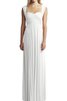 Robe demoiselle d'honneur a-ligne en chiffon longueur au ras du sol ruché - 1