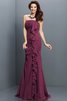 Meerjungfrau Stil Ärmelloses Chiffon Bodenlanges Brautjungfernkleid mit Empire Taille - 5