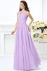 Robe demoiselle d'honneur naturel avec zip a-ligne de princesse jusqu'au sol - 19
