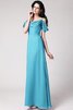 Ärmelloses Normale Taille Chiffon Bodenlanges Anständiges Brautjungfernkleid - 3