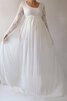 Exquisit Bodenlanges Pompöse Brautkleid mit Empire Taille aus Chiffon - 4